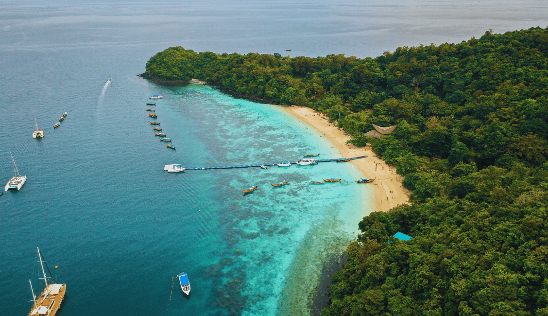 One of coral island's beautiful beaches