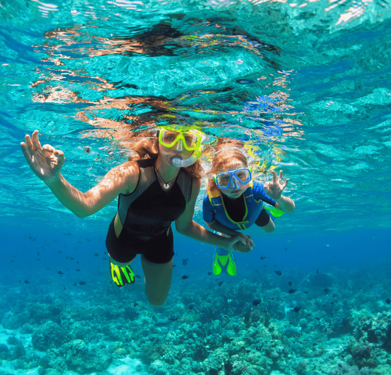 Family friendly snorkeling at coral island, enjoy a fun and relaxing day with loved ones