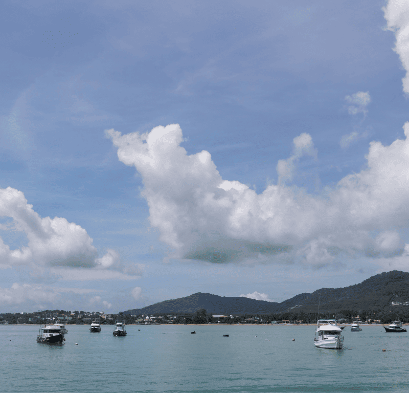 Smooth calm water in chalong bay