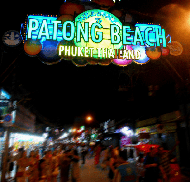 Patong beach bustling night life