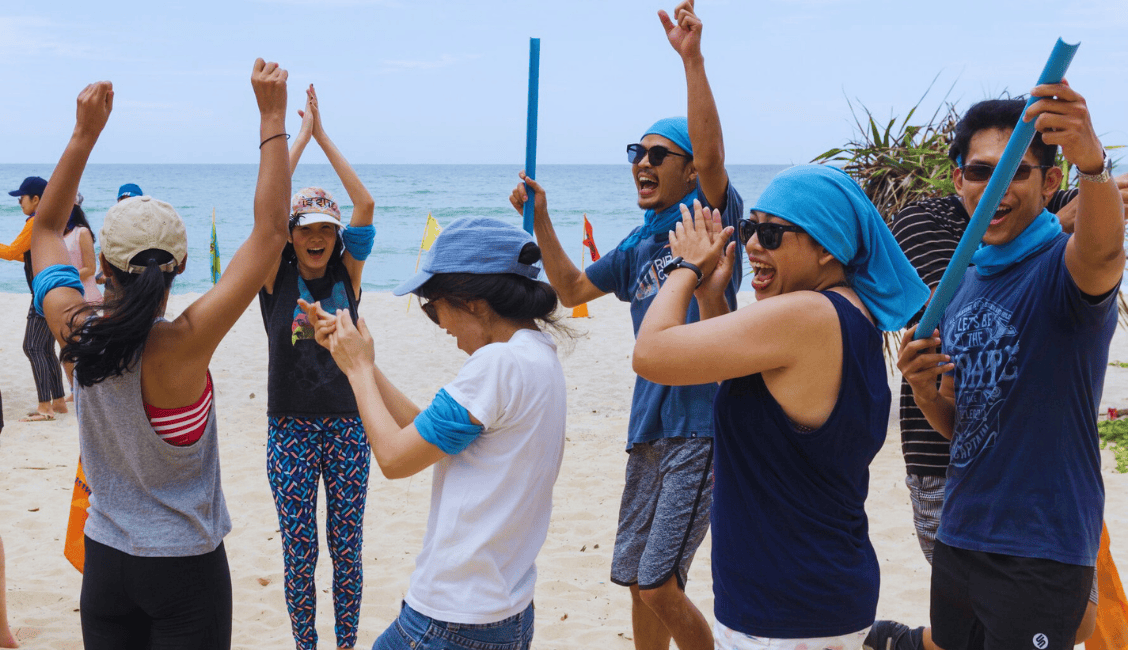 Tropical team building activities with purpose and excitement on a blissful beach in phuket