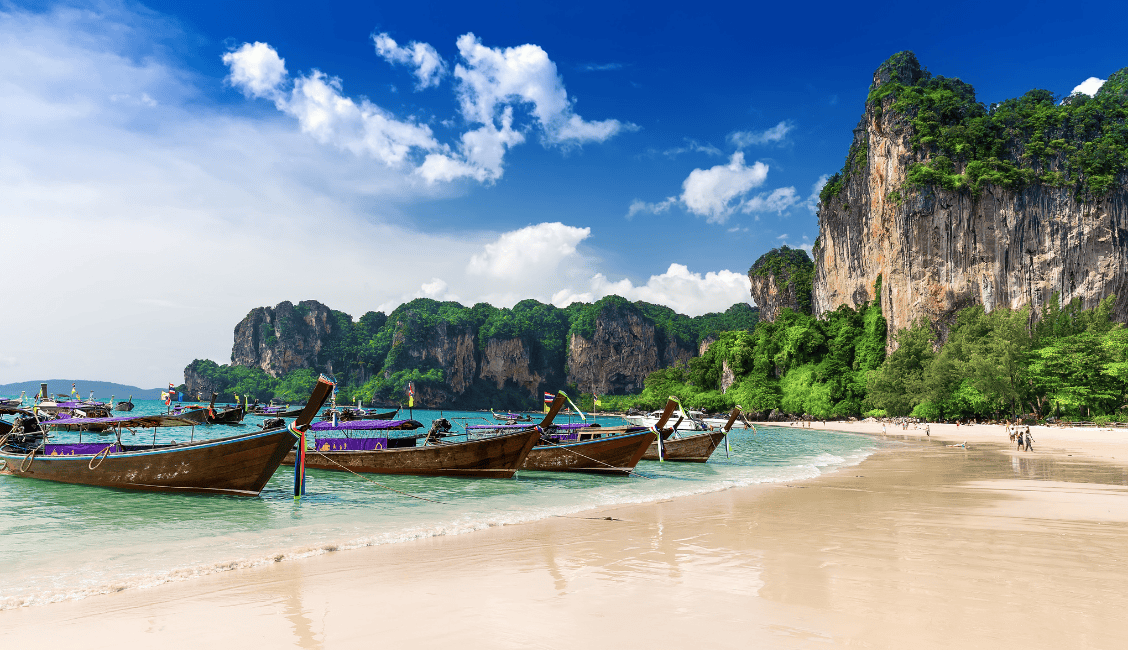 The natural wonders of railay are just a speed boat ride away from phuket, with fun seekers