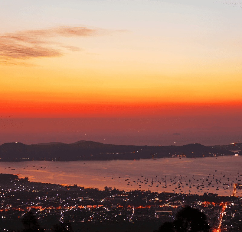 Sunrise phuket view of chalong bay